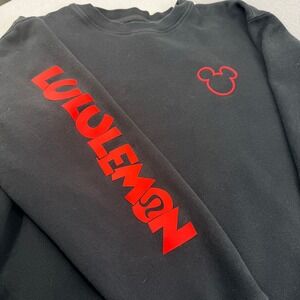 lululemon x Disney Mickey Mouse Steady State Crew Sweatshirt Black Red XL
